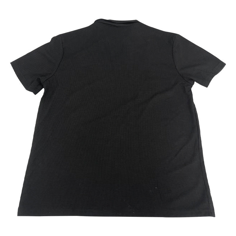 Polo Shirt Lapel V-neck Waffle Short Sleeve Men's T-shirt