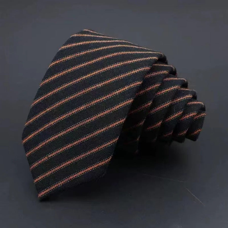 Thickened Sanded Fabric Hand Hit Men's Business Fashion Striped Solid Color Tie Cotton Formal Wear