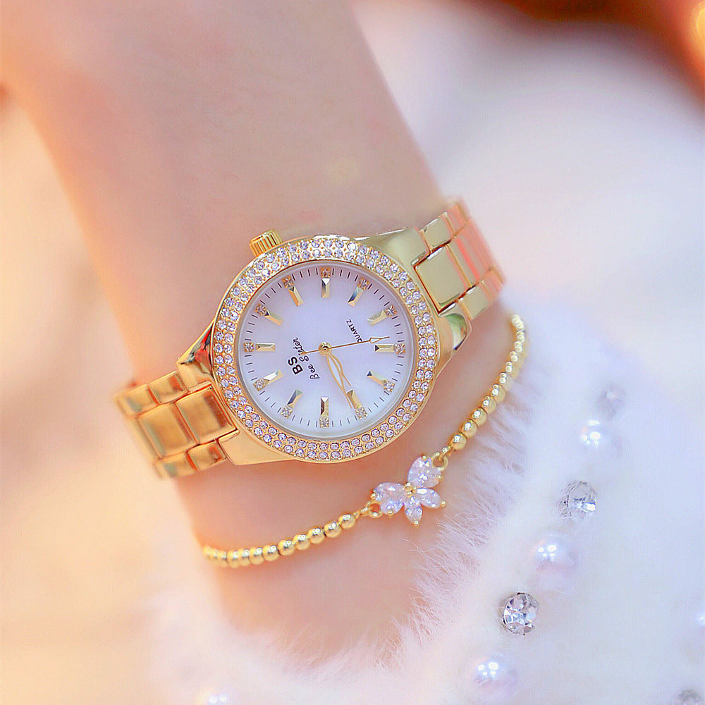 High-end linked watch full diamond female watch