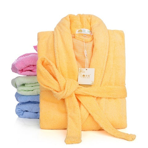 Bathrobe Towel Material Cotton Women's Winter Long Water-absorbing Quick-drying Nightgown Men's Cotton Thickened Bathrobe