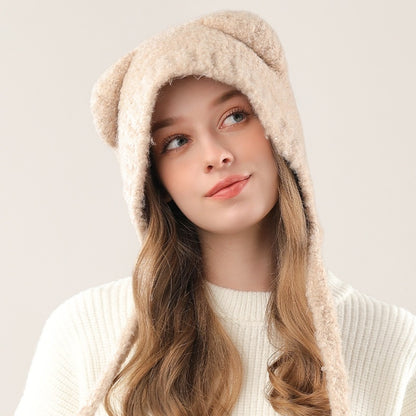 Cute Bear Knitted Hat Warm-keeping And Cold-proof Earmuffs Ha