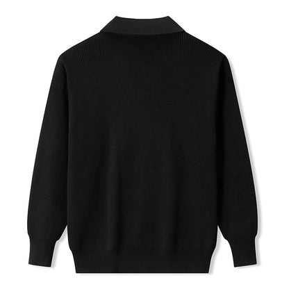 Men's Long Sleeve Polo Collar Sweater