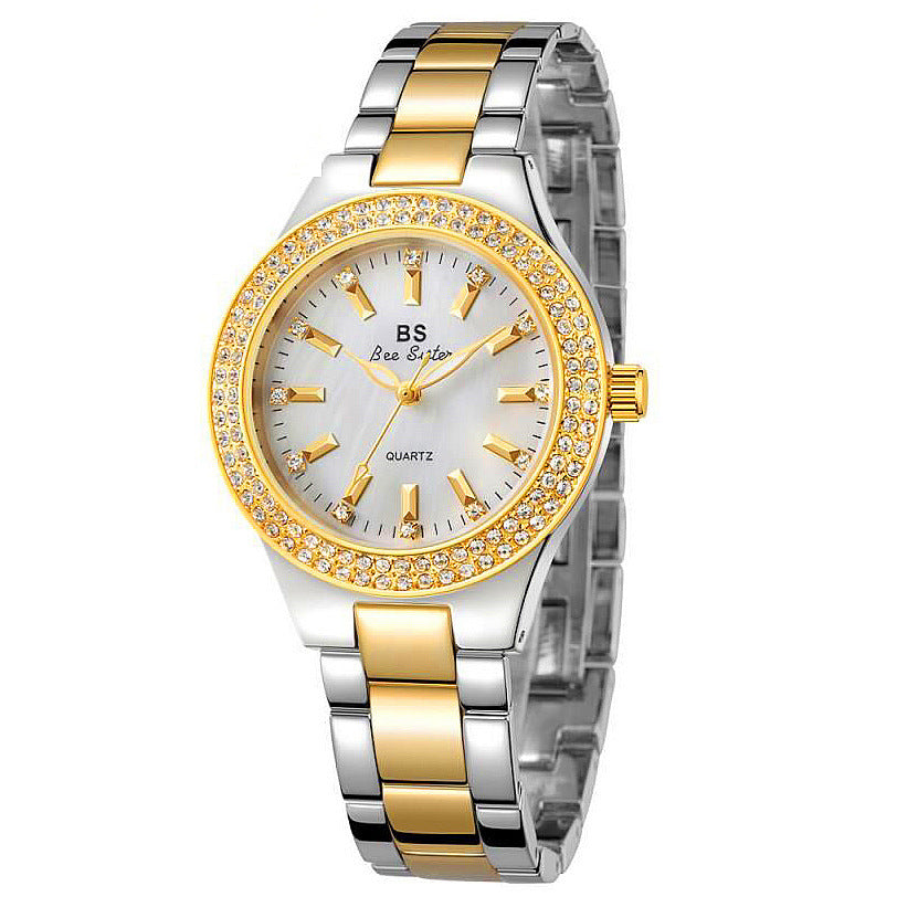 High-end linked watch full diamond female watch