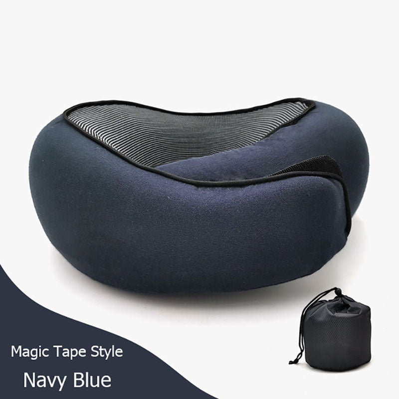 Travel Neck Pillow Non-Deformed Airplane Pillow Travel Neck Cushion Durable U-Shaped Travel Memory Cotton Nap Neck Pillow