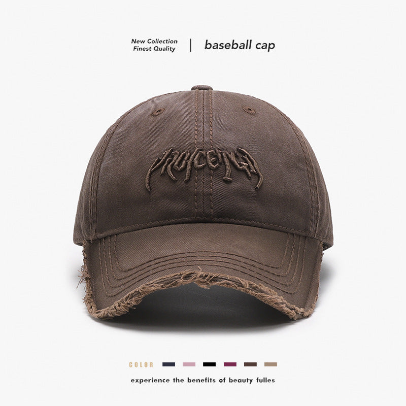 Letter Three-dimensional Embroidery Soft Top Burr Men's Baseball Cap