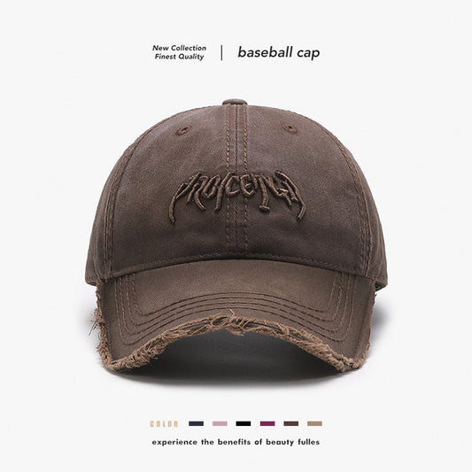 Letter Three-dimensional Embroidery Soft Top Burr Men's Baseball Cap