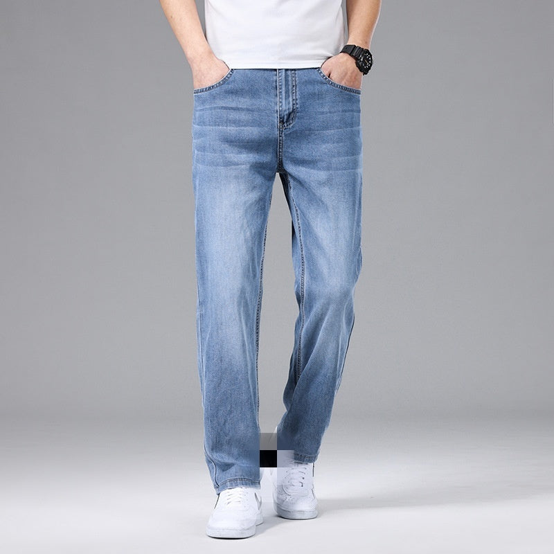 Men's Thin Loose Straight Ice Silk Jeans