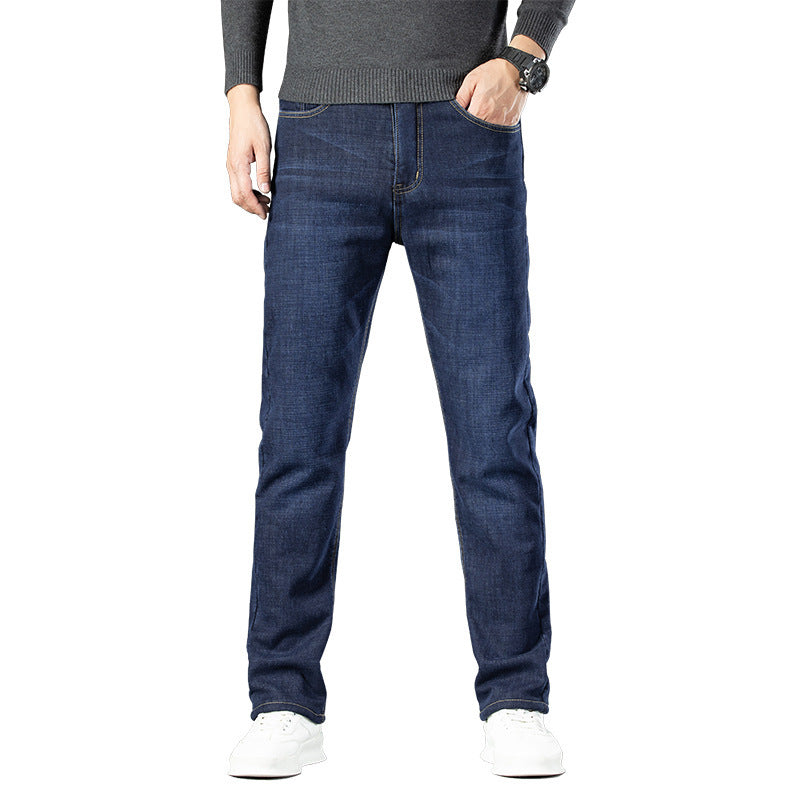 Fleece Lined Padded Warm Keeping Jeans For Men