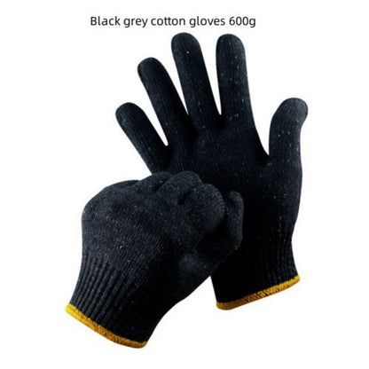 Black Grey Cotton Yarn Gloves