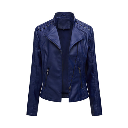 Women's Leather Jackets Women's Short Jackets Slim Thin Leather Jackets Ladies Motorcycle Suits