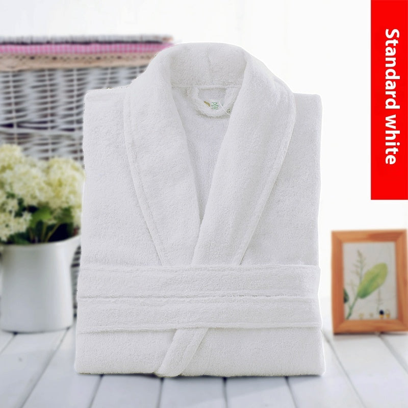 Bathrobe Towel Material Cotton Women's Winter Long Water-absorbing Quick-drying Nightgown Men's Cotton Thickened Bathrobe