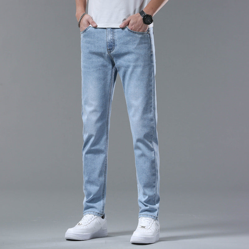 Men's Pants Stretch Slim-fitting Small Straight Trousers