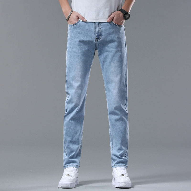 Men's Pants Stretch Slim-fitting Small Straight Trousers