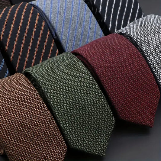 Thickened Sanded Fabric Hand Hit Men's Business Fashion Striped Solid Color Tie Cotton Formal Wear