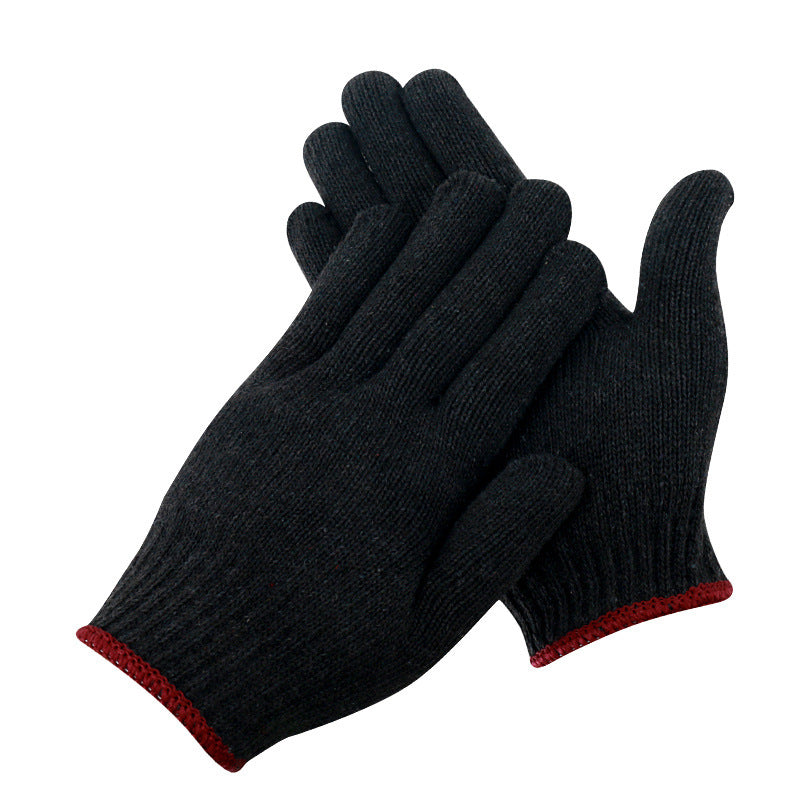 Black Grey Cotton Yarn Gloves