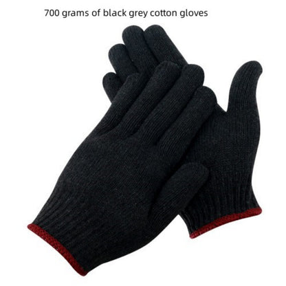 Black Grey Cotton Yarn Gloves