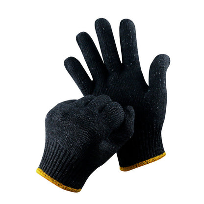 Black Grey Cotton Yarn Gloves