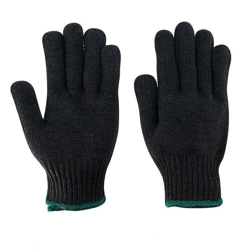 Black Grey Cotton Yarn Gloves