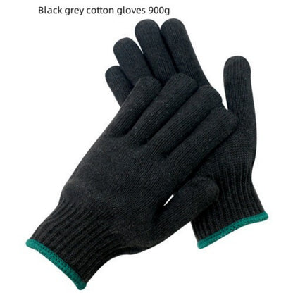 Black Grey Cotton Yarn Gloves